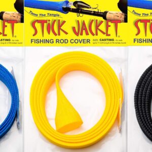 RITE-HITE Orin Briant Stick Jacket Fishing Rod Covers 3 Pack - Casting Blue, Yellow, & Black; Keep Your Rod Safe and from Getting Tangled…