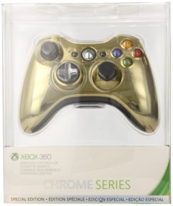 xbox 360 wireless controller - gold chrome (renewed)