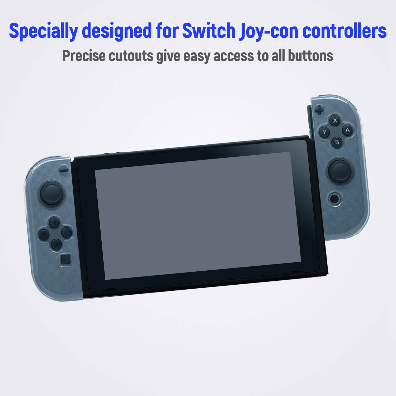 Mcbazel Dobe Transparency Soft TPU Protective Cover Case for NS Switch/Switch OLED Joy-con Controllers