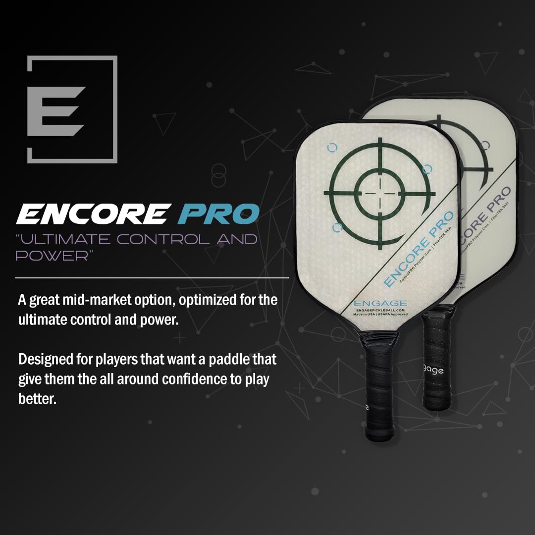 Engage Pickleball Encore Pro Pickleball Paddle - Pickleball Paddles with Polymer Core - USAPA Approved Pickleball Paddles Pickleball Rackets for Adults - Standard (Sky Blue)