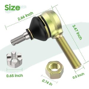 10L0L Golf Cart Tie Rod End Kit for Club Car DS 1976-2008 Gas & Electric, Left-Hand & Right-Hand Thread Ball Joint, OEM# 7539 7540