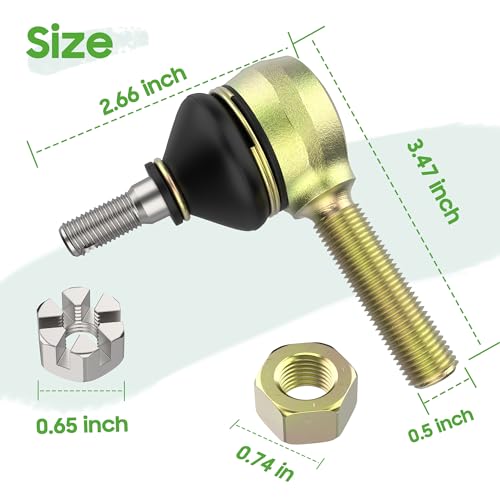 10L0L Golf Cart Tie Rod End Kit for Club Car DS 1976-2008 Gas & Electric, Left-Hand & Right-Hand Thread Ball Joint, OEM# 7539 7540