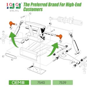 10L0L Golf Cart Tie Rod End Kit for Club Car DS 1976-2008 Gas & Electric, Left-Hand & Right-Hand Thread Ball Joint, OEM# 7539 7540