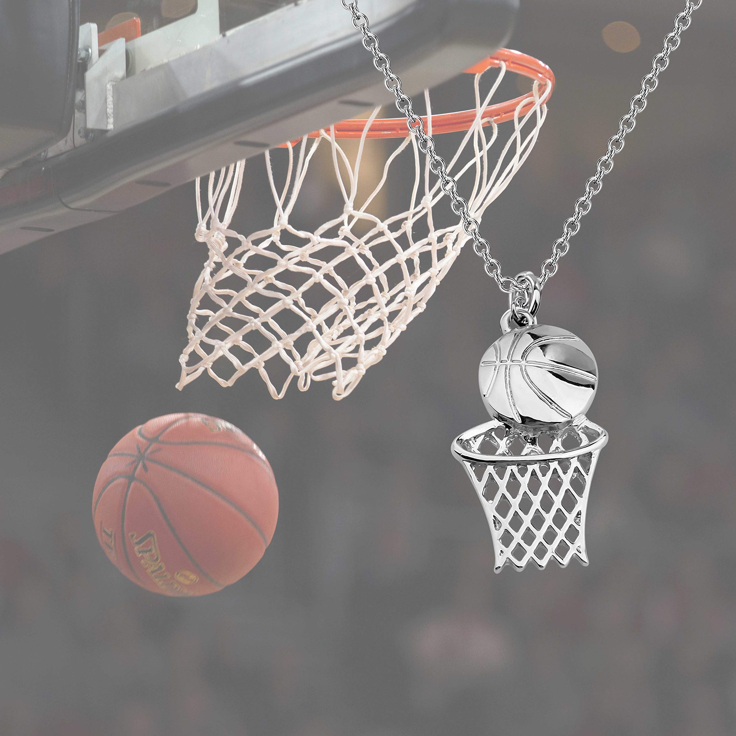 BNQL Basketball Lovers Gifts Necklace Basketball Hoop Sports Pendant Necklace Sports Jewelry Gifts for Men Boy Women