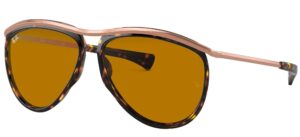 ray-ban rb2219 olympian aviator sunglasses, havana/b-15 brown, 59 mm