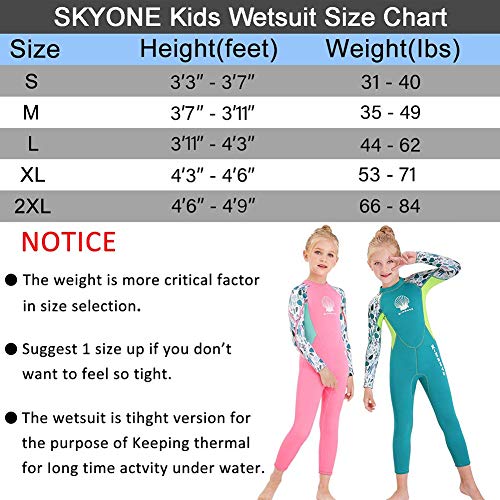 Kids Girls Boys Wetsuit Full Body Neoprene Thermal Swimsuit 2.5MM for Toddler Youth Children Teen, Long Sleeve Child Scuba Diving Surf Suit One Piece Sun Protection for Water Sports (Girl Pink, M)