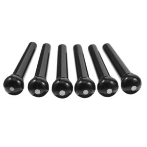 Plastic Acoustic Guitar Bridge Pins Pegs-6pcs with 1pc Bridge Pin Puller Remover Guitar Parts Replacement Tool-Black