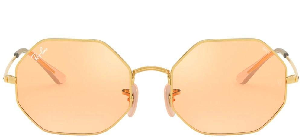 Ray-Ban Rb1972 Octagon Evolve Polarized Sunglasses, Gold/Photochromic Orange Mirrored Gold, 54 mm