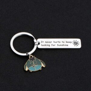 It Never Hurts to Keep Looking for Sunshine Bar Kecyahin with Donkey Charm A.A Milne Quote Jewelry Inspiration Gift (Bar Keychain) Sliver