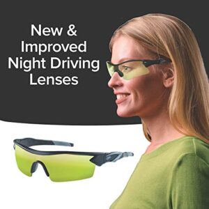 Battlevision As Seen On TV Night Vision Glasses 2 Pairs by BulbHead - Amazing Night Driving Glasses Protect Eyes From Blinding Headlight Glare - Green Lenses Enhance Clarity - Flexible Frames, 6 In