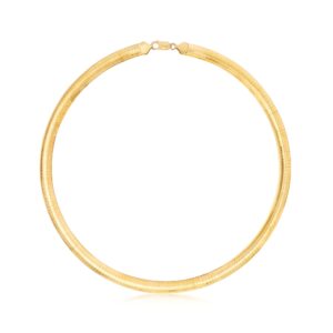 ross-simons italian 8mm 18kt gold over sterling omega necklace. 18 inches