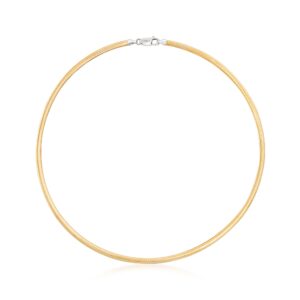 Ross-Simons Italian 4mm Reversible Omega Necklace in 2-Tone Sterling Silver. 16 inches