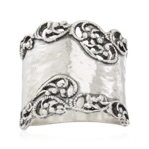 ross-simons sterling silver filigree-edge ring. size 5