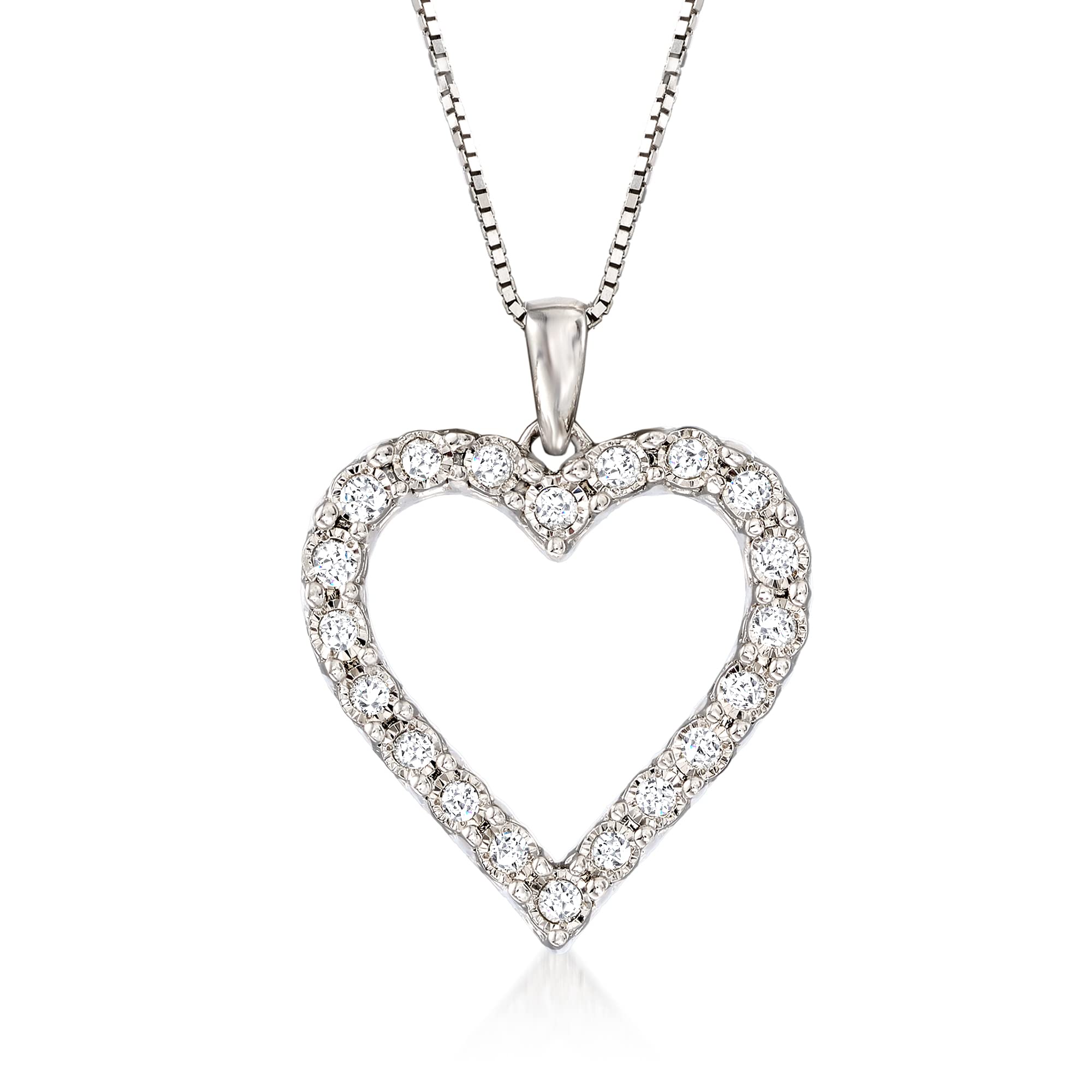 Ross-Simons 0.30 ct. t.w. Diamond Heart Pendant Necklace