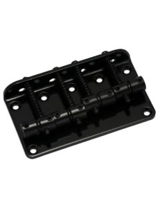 metallor 4 string bass bridge hard tail fixed top load bridge compatible with jazz bass precision bass guitar black.