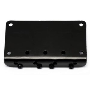 Metallor 4 string Bass Bridge Hard Tail Fixed Top Load Bridge Compatible with Jazz Bass Precision Bass Guitar Black.