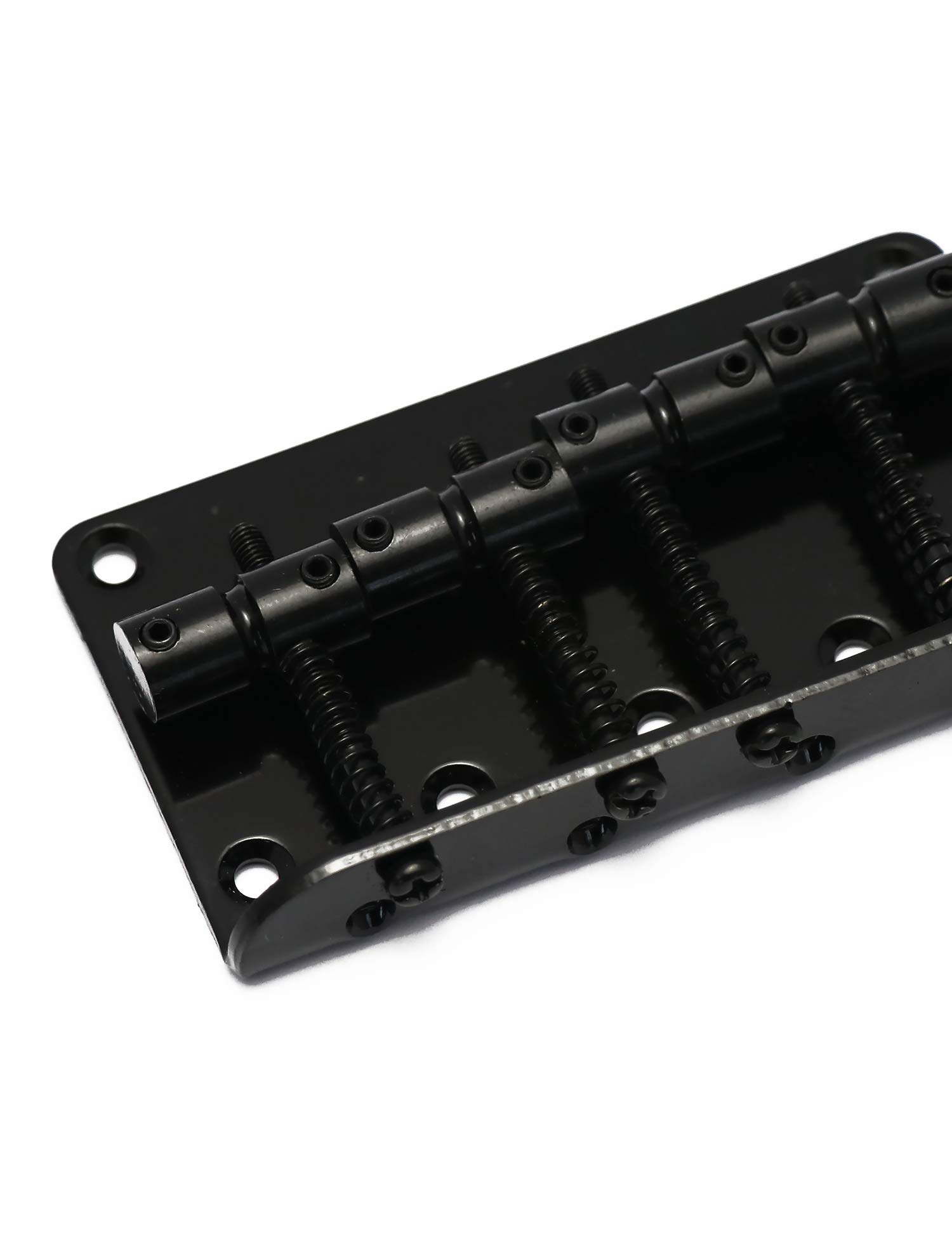 Metallor 4 string Bass Bridge Hard Tail Fixed Top Load Bridge Compatible with Jazz Bass Precision Bass Guitar Black.