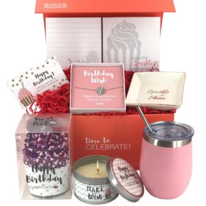 happy birthday gifts for women – woman gift basket set, bday box, unique friendship care package, female presents, surprise delivery boxes - fun ideas for her, mom, daughter, sister, wife, friend