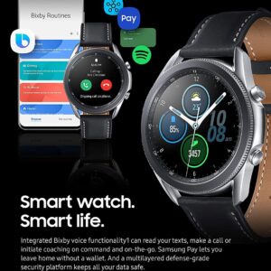 SAMSUNG Galaxy Watch 3 (41mm, GPS, Bluetooth) Smart Watch with Advanced Health Monitoring, Fitness Tracking, and Long Lasting Battery - Mystic Silver (US Version)