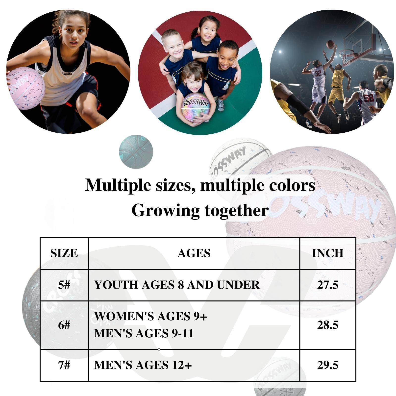 MAIBOLE Outdoor Basketball Composite Leather Size-6 – Women's Basketballs Indoor Ultra-Grip Excellent Bounce Durable with Pump Pink