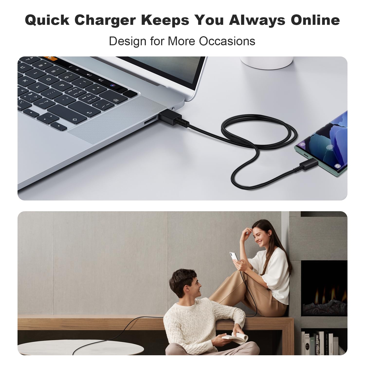 Type C Super Fast Charger, 25W PD USB C Wall Charger Block with 6FT USB C Cable Compatible with Galaxy S23 S22 S21 S20 Plus Ultra, Note 20 19 18 S10 S9 S8