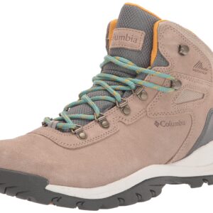 Columbia womens Newton Ridge Plus Waterproof Amped Boot Hiking Shoe, Oxford Tan/Dusty Green, 7 Wide US