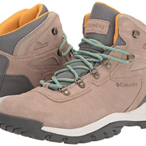 Columbia womens Newton Ridge Plus Waterproof Amped Boot Hiking Shoe, Oxford Tan/Dusty Green, 7 Wide US