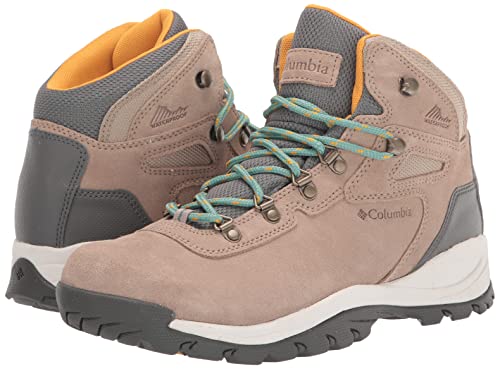 Columbia womens Newton Ridge Plus Waterproof Amped Boot Hiking Shoe, Oxford Tan/Dusty Green, 7 Wide US