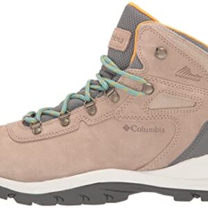 Columbia womens Newton Ridge Plus Waterproof Amped Boot Hiking Shoe, Oxford Tan/Dusty Green, 7 Wide US