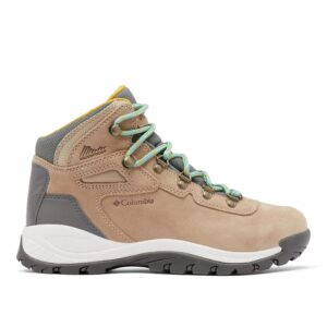 Columbia womens Newton Ridge Plus Waterproof Amped Boot Hiking Shoe, Oxford Tan/Dusty Green, 7 Wide US