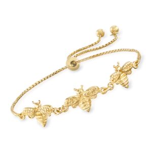 Ross-Simons Italian 18kt Gold Over Sterling Bumblebee Bolo Bracelet