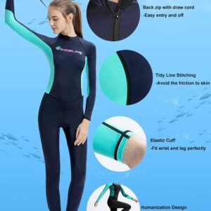 Dive Skins Full Body Swimsuit Wetsuit Scuba Rash Guard Diving Suit for Women Men Adult, Long Sleeve Swimwear One Piece UV Protection Quick Dry Sunsuit for Surfing Snorkeling Kayaking (Blue, XL)