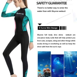 Dive Skins Full Body Swimsuit Wetsuit Scuba Rash Guard Diving Suit for Women Men Adult, Long Sleeve Swimwear One Piece UV Protection Quick Dry Sunsuit for Surfing Snorkeling Kayaking (Blue, XL)