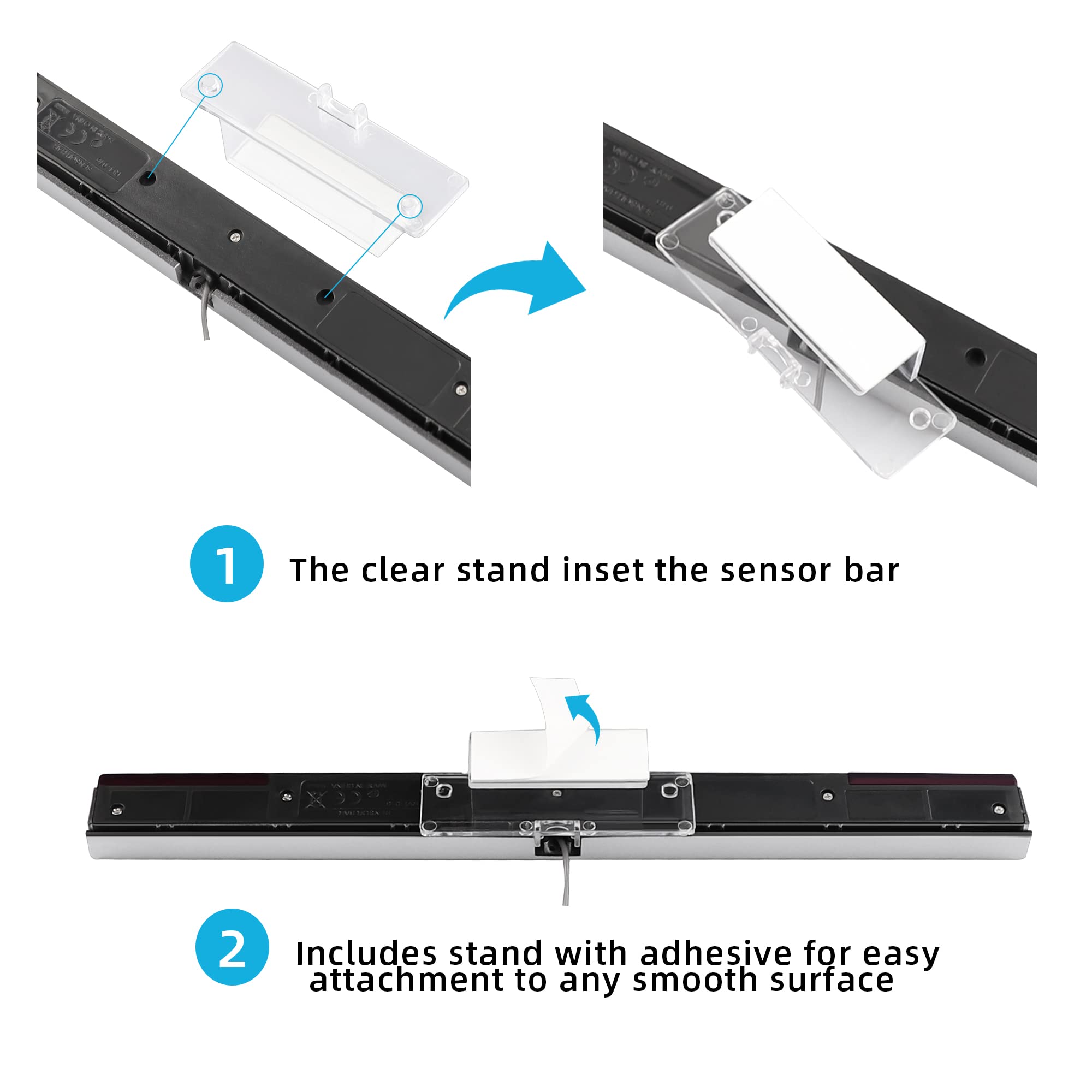 Xahpower Sensor Bar for Wii, Replacement Wired Infrared Ray Sensor Bar for Nintendo Wii and Wii U Console