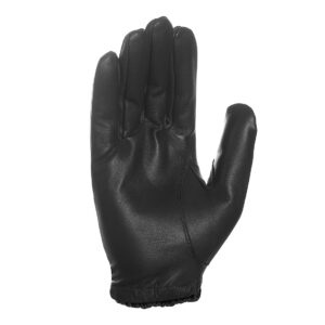 Harssidanzar Mens Thin Unlined leather police duty gloves touchscreen GM031,Black,Size L