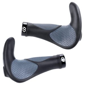 CyclingDeal Mountain Bike Bicycle Handlebar Grips - with Specialized Ergonomic & Anti-Slip Design for MTB & Hybrid Bikes - 1 Pair of Soft Gel Grips - Grips with Bar Ends