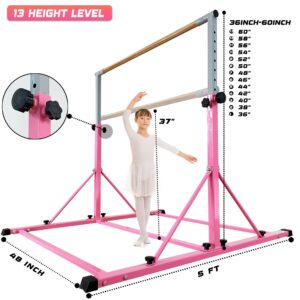 MARFULA Gymnastic Bar for Kids and Teenage Ages 3-20, 350 lbs Weight Capacity, Gymnastic Kip Bar Horizontal Bar for Gymnast, Gymnastic Training Equipment for Home and Gymnastic Center Use