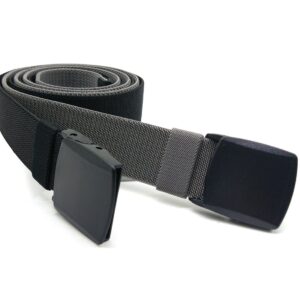 HOANAN 2-Pack Elastic Stretch Belt, Men’s All Size No Metal Nylon Tactical Hiking Belt (Blackgrey, Fit up to 36")