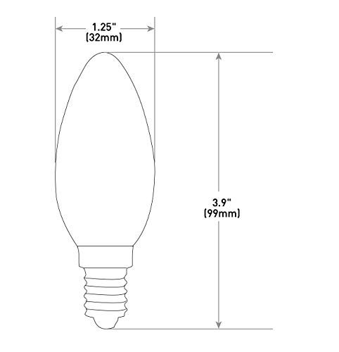 Cree Lighting B11 Clear Glass Filament Candelabra 60W Equivalent LED Bulb, 500 lumens, Dimmable, Daylight 5000K, 25,000 Hour Rated Life, 90+ CRI, Good for Enclosed | 2-Pack