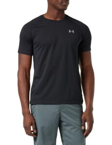 under armour men's streaker short-sleeve t-shirt , black (001)/reflective , large