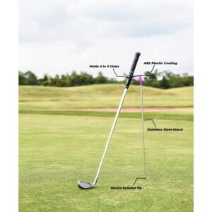 Mobile Pro Shop V-Shaped Golf Club Stand Keeps Your Clubs Clean, Dry & Visible, Made of Highly Durable Stainless Steel - Easy to Carry Golf Club Holder