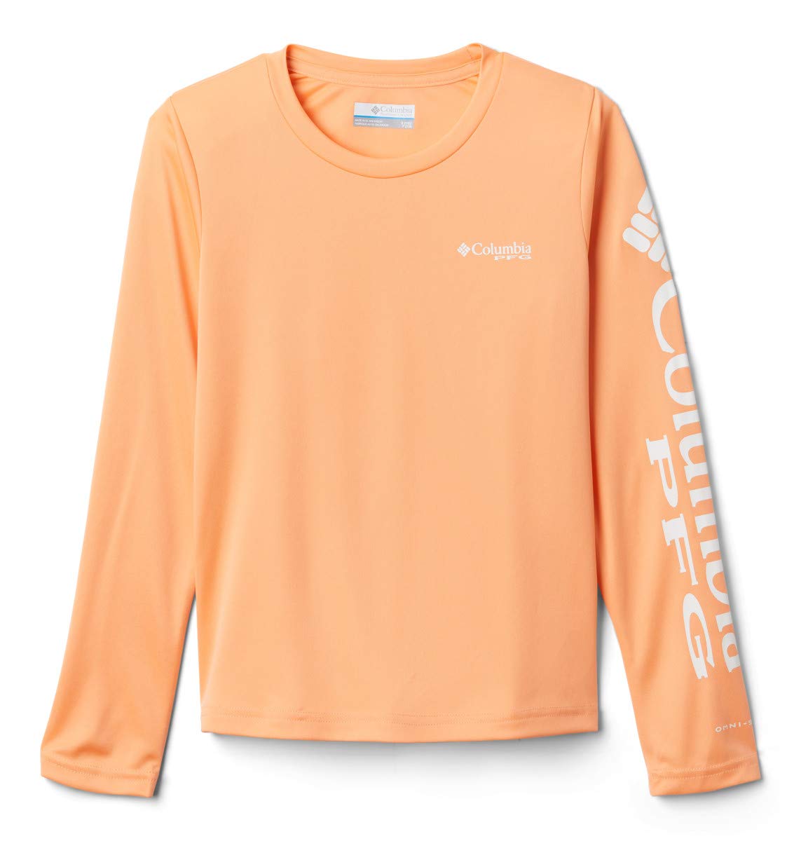 Columbia Youth Girls Tidal Tee Long Sleeve, Bright Nectar, Large