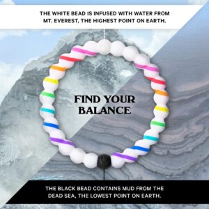 Lokai Silicone Beaded Bracelet, Equality Collection (Pride Stripes Cause) - Medium, 6.5 Inch Circumference - Jewelry Fashion Bracelet Slides-On for Comfortable Fit for Men, Women & Kids