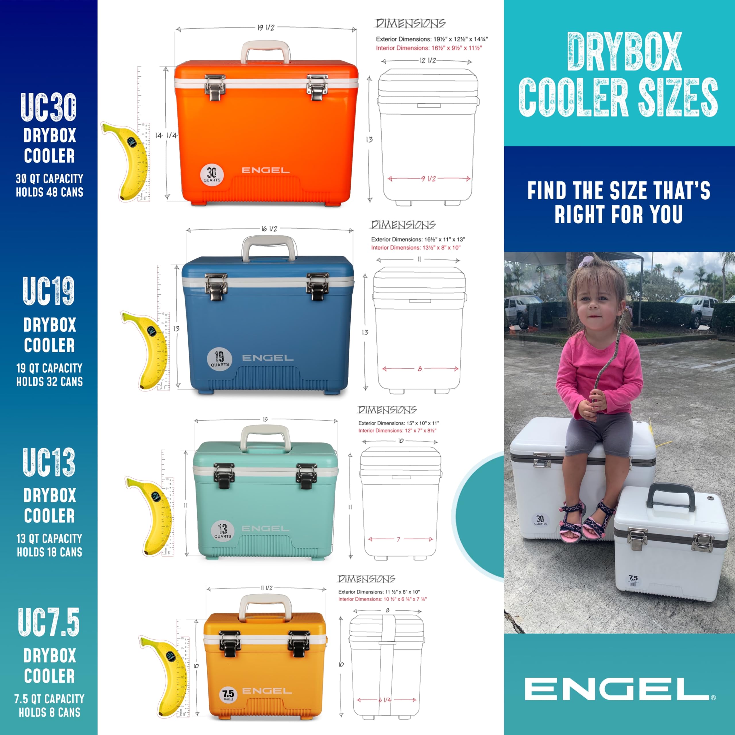 Engel UC30 30qt Leak-Proof, Air Tight, Drybox Cooler and Hard Shell Lunchbox for Men and Women in Seafoam