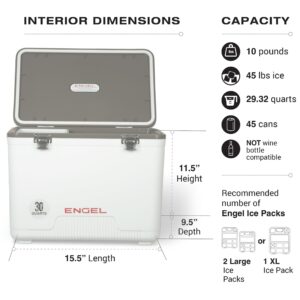 Engel UC30 30qt Leak-Proof, Air Tight, Drybox Cooler and Hard Shell Lunchbox for Men and Women in Seafoam