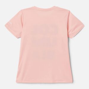 Columbia Youth Girls Petit Pond Graphic Short Sleeve Tee, Pink Sand Foxy Undercover, Medium