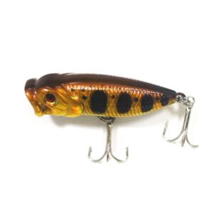 seasky fishing plug lures micro popper topwater trout attack in freshwater (yellow)