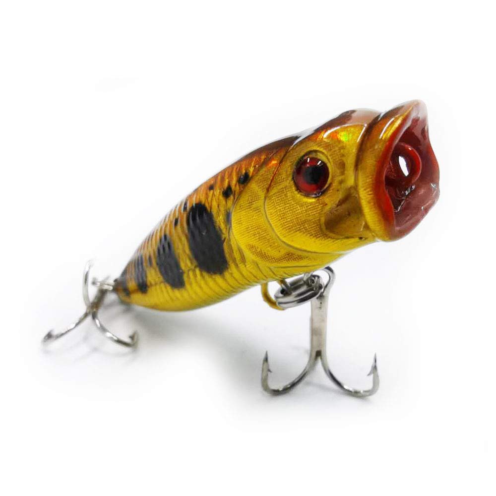 SEASKY Fishing Plug Lures Micro Popper Topwater Trout Attack in Freshwater (Yellow)