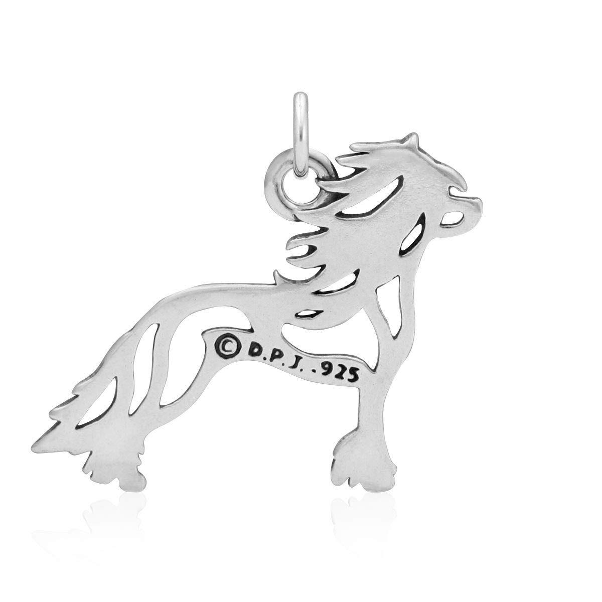 Dazzling Paws Jewelry Sterling Silver Hairless Chinese Crested Pendant Only