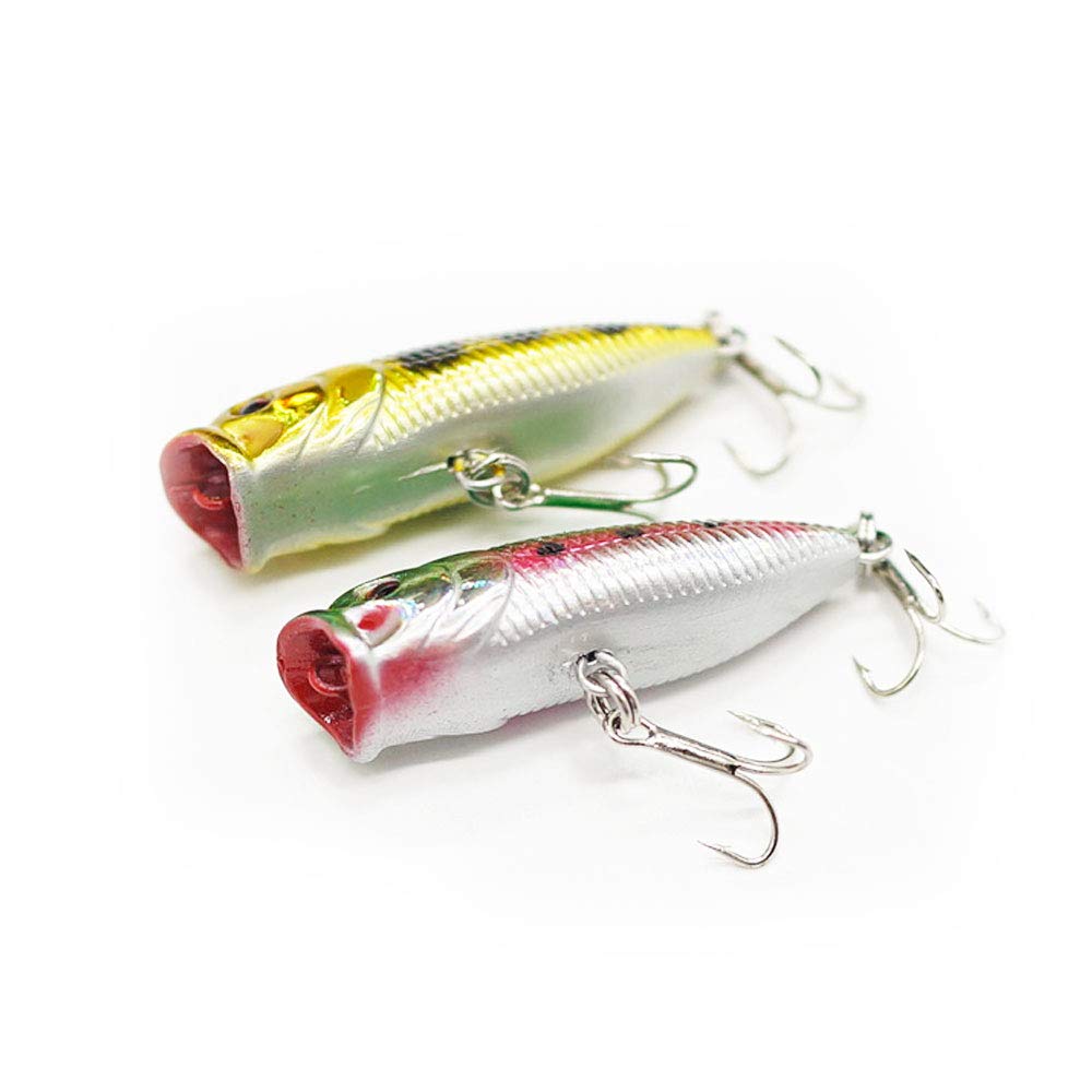 n/c SEASKY Fishing Plug Lures Micro Popper Topwater Trout Attack in Freshwater (Green)